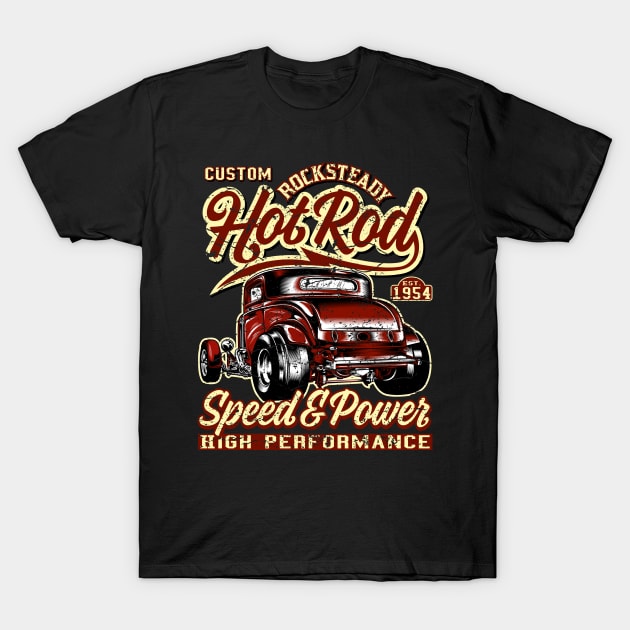 Custom Rocksteady Red Hot Rod T-Shirt by RockabillyM